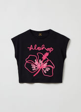Ovs Cropped T-Shirt With Embroidery